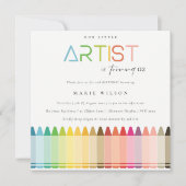 Invitation Cute Petite Artiste Crayon Rainbow N'Importe Quel (Devant)
