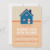 Invitation Cute Petite Maison | Fête du réchauffement du foye (Devant)