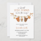 Invitation Cute Petits Vêtements Citrouilles Baby shower d'au (Devant)