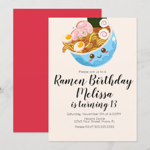 Invitation Cute Pho Oriental Ramen Dîner d'anniversaire 