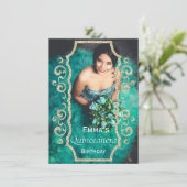 Invitation Cute Photo Quinceañera Anniversaire Fête Invitatio (Debout devant)