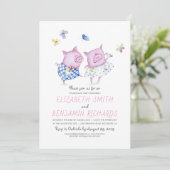 Invitation Cute Pigs Couple Sweet Engagement Party (Debout devant)