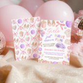 Invitation Cute Pink and Purple Slumber Party Birthday