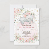 Invitation Cute Pink Bow Coquette primer cumpleaños (Devant)