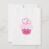 Invitation Cute Pink Cupcake Kawaii Baby Shower (Dos)
