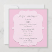 Invitation Cute Pink & Grey Baby 1er Anniversaire Ajouter vot (Dos)