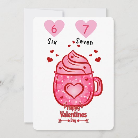 Invitation Cute Pink Heart Mug Valentine's Day Greeting Card (Devant)
