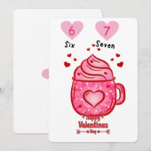 Invitation Cute Pink Heart Mug Valentine's Day Greeting Card (Devant / Derrière)