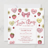 Invitation Cute Pink Love Bug Saint Valentin Baby shower (Devant)