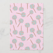 Invitation Cute Pink Pastel Lollipop Seamless Pattern (Devant)