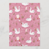 Invitation Cute Pink Swan Seamless Pattern (Devant)