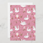 Invitation Cute Pink Swan Seamless Pattern (Devant / Derrière)
