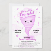 Invitation Cute Pink Tornado Thème 2ème anniversaire Fête des (Devant)