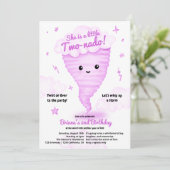 Invitation Cute Pink Tornado Thème 2ème anniversaire Fête des (Debout devant)