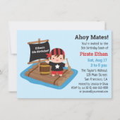 Invitation Cute Pirate Boy Boat Raft Anniversaire de enfant P (Devant)