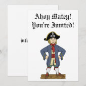 Invitation Cute Pirate Lad (Devant / Derrière)