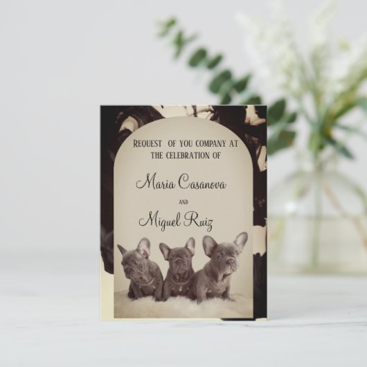 Invitation cute pitbull elegant party (Debout devant)