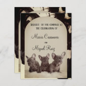 Invitation cute pitbull elegant party (Devant / Derrière)