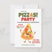 Invitation Cute Pizza fête d'anniversaire (Devant)