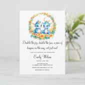 INVITATION CUTE PLANCHE FLORALE BÉBÉ DRAGONS BABY SHOWER JUME (Debout devant)