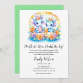 INVITATION CUTE PLANCHE FLORALE BÉBÉ DRAGONS BABY SHOWER JUME (Devant / Derrière)
