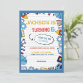 Invitation Cute Playful Science Lab Kids Birthday Party  (Debout devant)