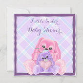 Invitation Cute Plushies Petit Baby shower Soeur (Devant)