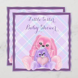 Invitation Cute Plushies Petit Baby shower Soeur