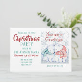 Invitation Cute Polar Bears (Debout devant)