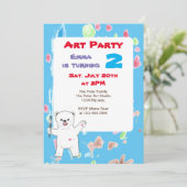 Invitation Cute Polar ours enfants Art Anniversaire Fête Invi (Debout devant)
