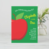 Invitation Cute Pomme Enfants 1er anniversaire Fruit de fête (Debout devant)