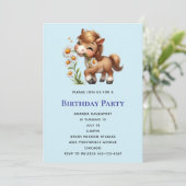 Invitation Cute Pony Manger Daisies Horseback Équitation Anni (Debout devant)
