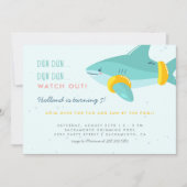 Invitation Cute Pool Party Shark Arm Bands Anniversaire de en (Devant)