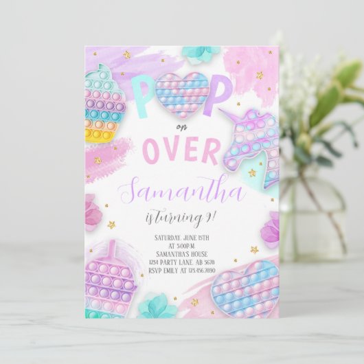 Invitation Cute Pop It Fidget (Debout devant)