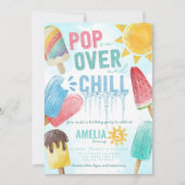 Invitation Cute Popsicle d'été Pop over Chill Anniversaire (Devant)