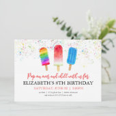 Invitation Cute Popsicles Pop sur l'invitation d'anniversaire (Debout devant)