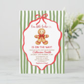 Invitation Cute Preppy Gingerbread Christmas Baby Shower (Debout devant)