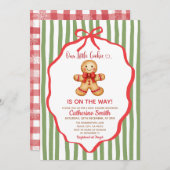 Invitation Cute Preppy Gingerbread Christmas Baby Shower (Devant / Derrière)