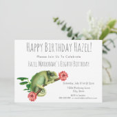 Invitation Cute Pretty Chameleon Floral 8th Kids Birthday (Debout devant)