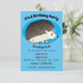 Invitation Cute prickly hedgehog cartoon (Debout devant)