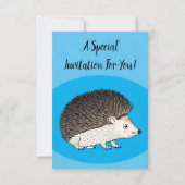Invitation Cute prickly hedgehog cartoon (Dos)