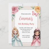 Invitation Cute Princess 5th Birthday Party (Devant)