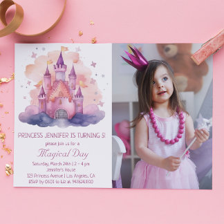 Invitation Cute Princess Castle Girl Birthday Party Invitatio