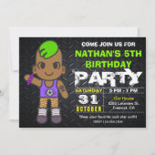 Invitation Cute Punk Neon Rock Star Anniversaire Fête Invitat (Devant)