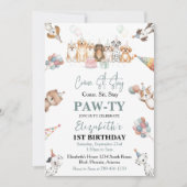 Invitation Cute Puppy Dog Boy 1st Birthday | Pawty Time First (Devant)