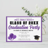 Invitation Cute Purple Classe de 2025 Modern Graduation Party (Debout devant)