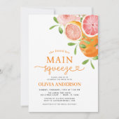 Invitation Cute QR Code Citrus Main Squeeze Fête des mariées (Devant)