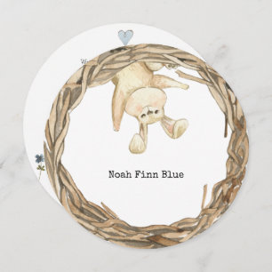 Invitation Cute Rabbit Sweet Animal Baby Announcement Card