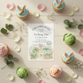 Invitation Cute Rabbit Veggie Garden Party First Birthday