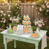 Invitation Cute Rabbit Veggie Garden Party First Birthday